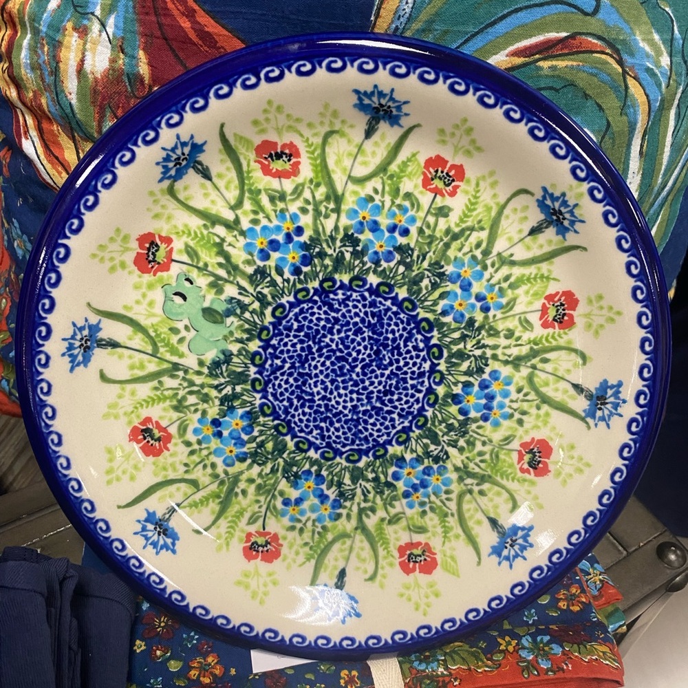 Floral Blue and White Ceramic Plate